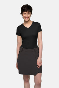 HAKRO Damen V-Shirt COOLMAX® ECO 187 schwarz