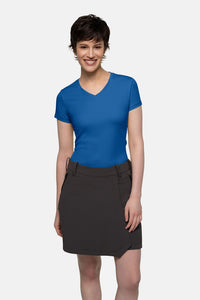 HAKRO Damen V-Shirt COOLMAX® ECO 187 royalblau