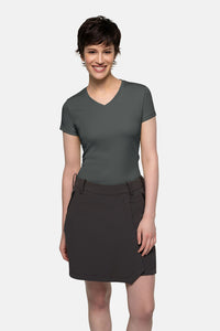 HAKRO Damen V-Shirt COOLMAX® ECO 187 anthrazit