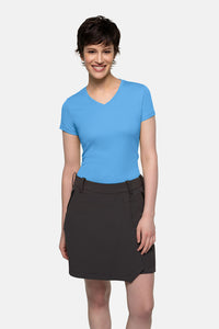 HAKRO Damen V-Shirt COOLMAX® ECO 187 malibublau