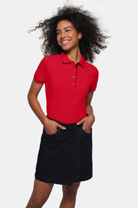 HAKRO Damen Poloshirt Casual 203 rot/schwarz