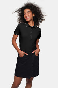 HAKRO Damen Poloshirt Casual 203 schwarz/silber