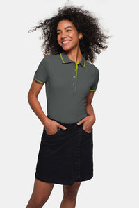 HAKRO Damen Poloshirt Casual 203 anthrazit/kiwi