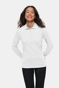 HAKRO Damen Longsleeve-Poloshirt MIKRALINAR® 215 weiß