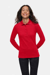 HAKRO Damen Longsleeve-Poloshirt MIKRALINAR® 215 rot