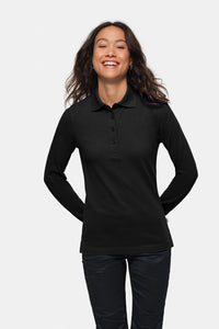 HAKRO Damen Longsleeve-Poloshirt MIKRALINAR® 215 schwarz