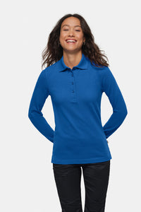 HAKRO Damen Longsleeve-Poloshirt MIKRALINAR® 215 royalblau