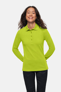 HAKRO Damen Longsleeve-Poloshirt MIKRALINAR® 215 kiwi