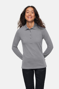 HAKRO Damen Longsleeve-Poloshirt MIKRALINAR® 215 titan