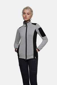 HAKRO Damen Strickfleecejacke 236 grau meliert