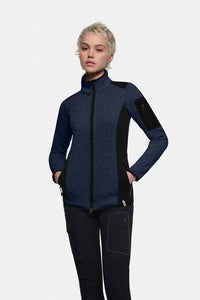 HAKRO Damen Strickfleecejacke 236 marine meliert