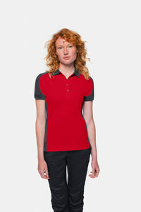 HAKRO Damen Poloshirt Contrast MIKRALINAR® 239 rot/anthrazit
