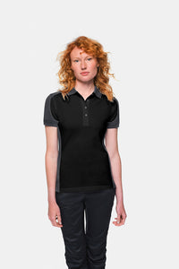 HAKRO Damen Poloshirt Contrast MIKRALINAR® 239 schwarz/anthrazit