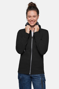 HAKRO Damen Kapuzenjacke Bonded ECO 255 schwarz/silber