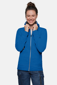 HAKRO Damen Kapuzenjacke Bonded ECO 255 royalblau/silber