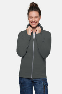 HAKRO Damen Kapuzenjacke Bonded ECO 255 anthrazit/silber