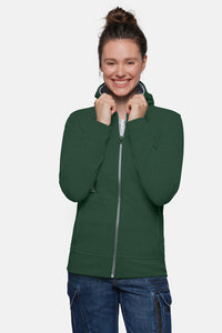 HAKRO Damen Kapuzenjacke Bonded ECO 255 tanne/silber