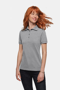 HAKRO Damen Poloshirt Bio-Baumwolle 301 grau meliert