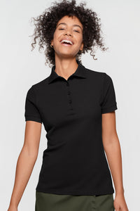 Label-Free Damen Poloshirt Heavy MIKRALINAR® ECO 303 schwarz