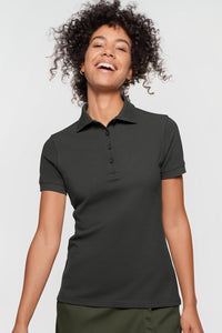 Label-Free Damen Poloshirt Heavy MIKRALINAR® ECO 303 karbongrau