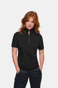 HAKRO Damen Zip-Shirt Piqué MIKRALINAR® ECO 334 schwarz
