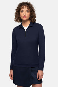 HAKRO Damen Zip-Longsleeve Piqué MIKRALINAR® ECO 335 tinte