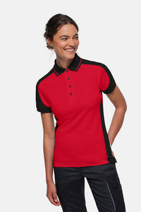 HAKRO Damen Poloshirt Contrast MIKRALINAR® ECO 339 rot/schwarz