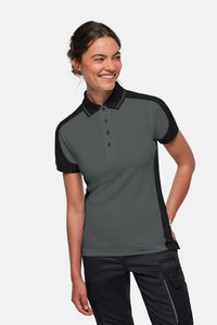 HAKRO Damen Poloshirt Contrast MIKRALINAR® ECO 339 anthrazit/schwarz