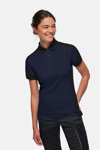 HAKRO Damen Poloshirt Contrast MIKRALINAR® ECO 339 tinte/schwarz