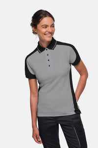 HAKRO Damen Poloshirt Contrast MIKRALINAR® ECO 339 titan/schwarz
