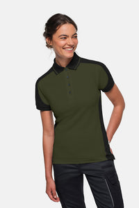HAKRO Damen Poloshirt Contrast MIKRALINAR® ECO 339 olive/schwarz