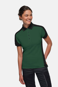 HAKRO Damen Poloshirt Contrast MIKRALINAR® ECO 339 tanne/schwarz