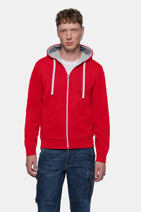 HAKRO Kapuzenjacke Bonded ECO 455 rot/silber