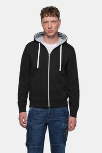HAKRO Kapuzenjacke Bonded ECO 455 schwarz/silber