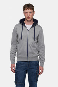 HAKRO Kapuzenjacke Bonded ECO 455 grau meliert/tinte
