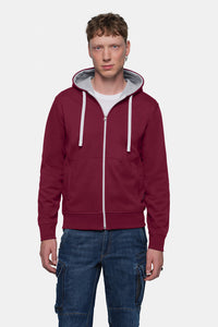 HAKRO Kapuzenjacke Bonded ECO 455 weinrot/silber