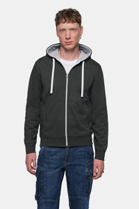 HAKRO Kapuzenjacke Bonded ECO 455 karbongrau/silber