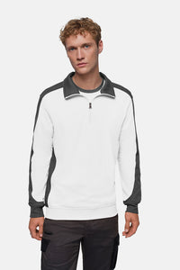 HAKRO Zip-Sweatshirt Contrast MIKRALINAR® 476 weiß/anthrazit