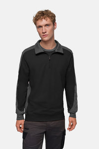 HAKRO Zip-Sweatshirt Contrast MIKRALINAR® 476 schwarz/anthrazit