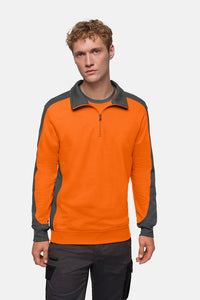 HAKRO Zip-Sweatshirt Contrast MIKRALINAR® 476 orange/anthrazit