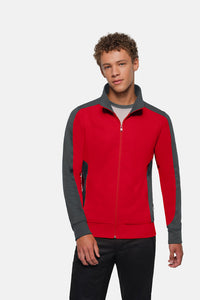 HAKRO Sweatjacke Contrast MIKRALINAR® 477 rot/anthrazit