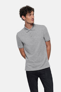 HAKRO Poloshirt Bio-Baumwolle 501 grau meliert