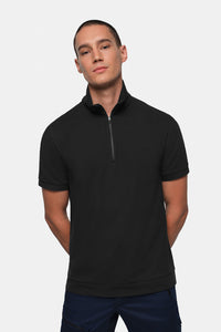 HAKRO Zip-Shirt Piqué MIKRALINAR® ECO 534 schwarz