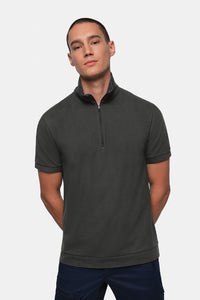 HAKRO Zip-Shirt Piqué MIKRALINAR® ECO 534 karbongrau