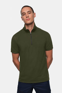 HAKRO Zip-Shirt Piqué MIKRALINAR® ECO 534 olive