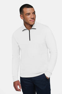 HAKRO Zip-Longsleeve Piqué MIKRALINAR® ECO 535 weiß