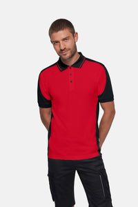 HAKRO Poloshirt Contrast  MIKRALINAR® ECO 539 rot/schwarz