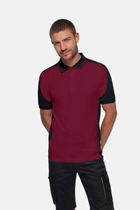 HAKRO Poloshirt Contrast  MIKRALINAR® ECO 539 weinrot/schwarz