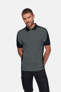 HAKRO Poloshirt Contrast  MIKRALINAR® ECO 539 anthrazit/schwarz