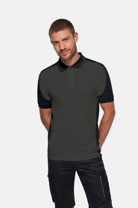 HAKRO Poloshirt Contrast  MIKRALINAR® ECO 539 karbongrau/schwarz